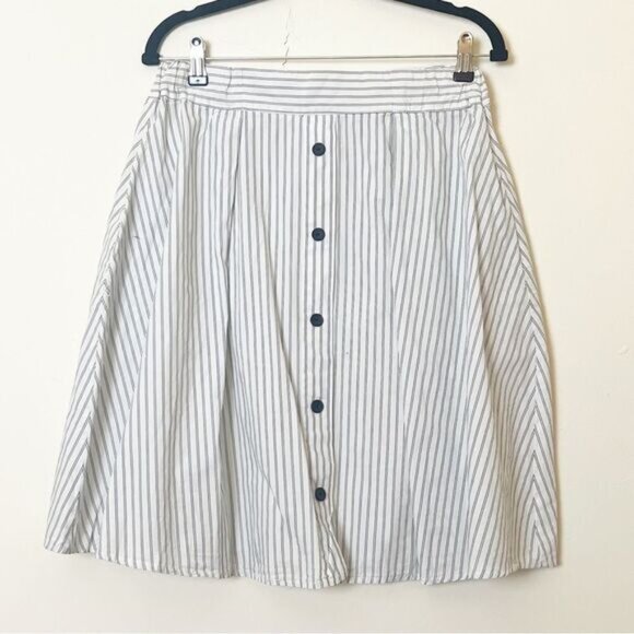 Dresses & Skirts - Philosophy Striped Faux Button-Down A-Line Skirt, Size Large